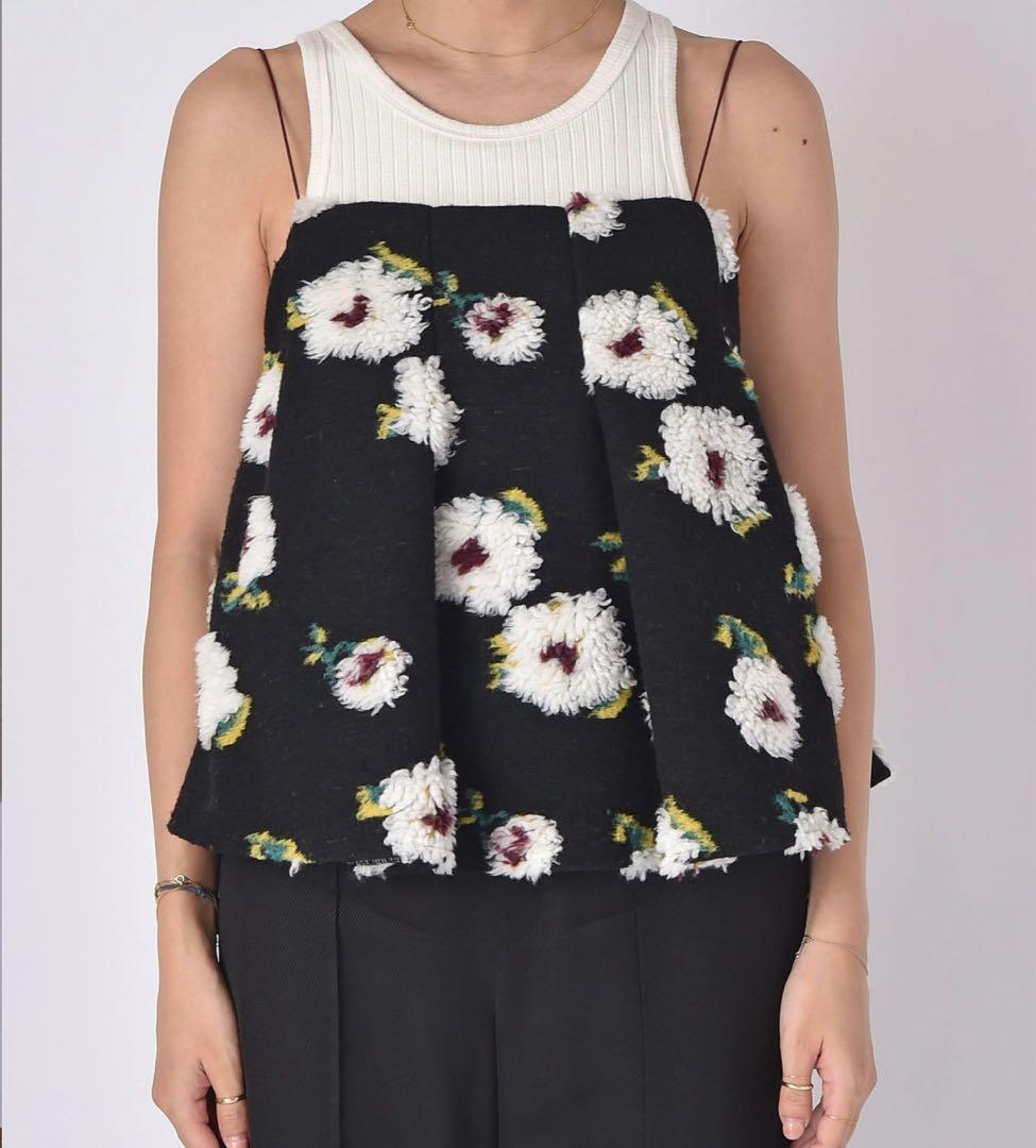 【2度着用】AKTE ボアキャミソール 花柄 フラワー