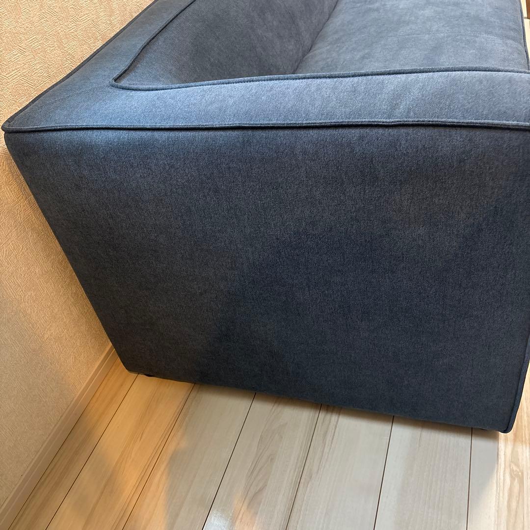 ダークブルーソファ L字型