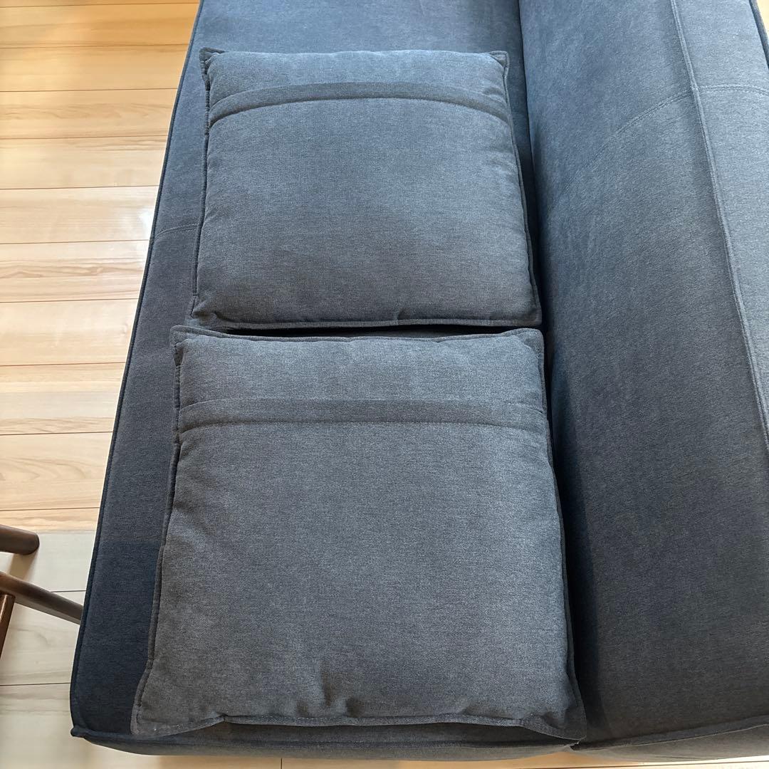 ダークブルーソファ L字型