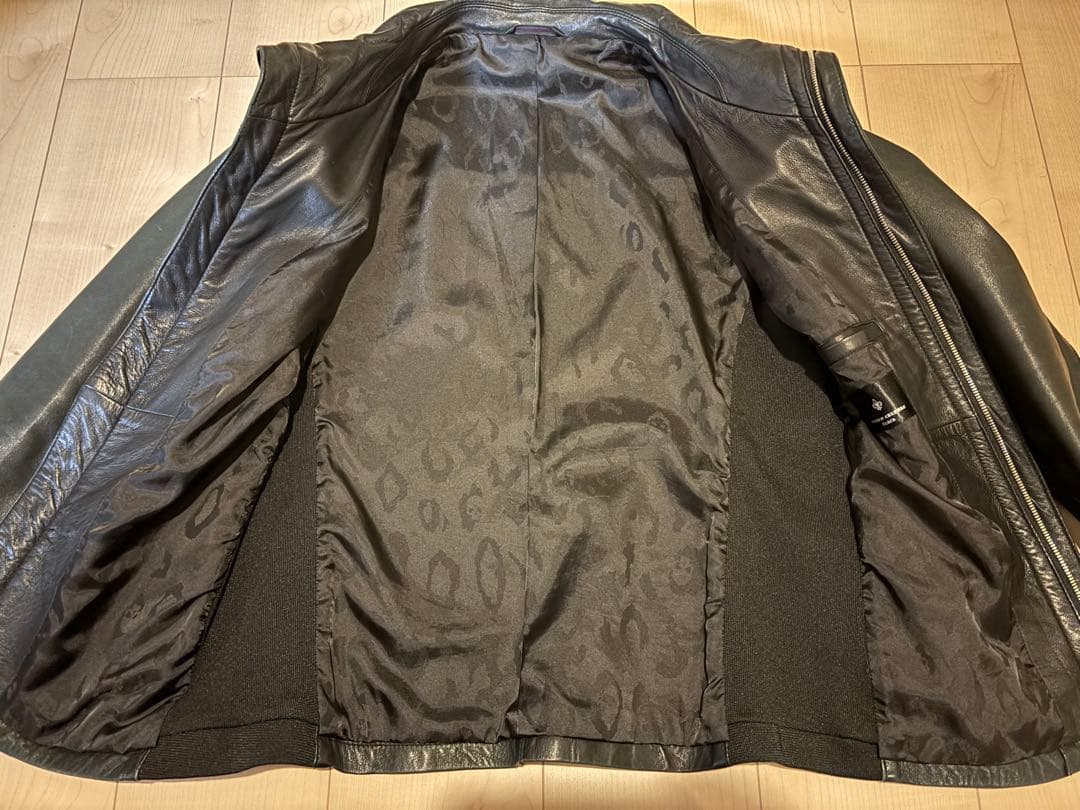 カスタムカルチャー 羊革 切替 スタンドカラー シングルライダース　ジャケット