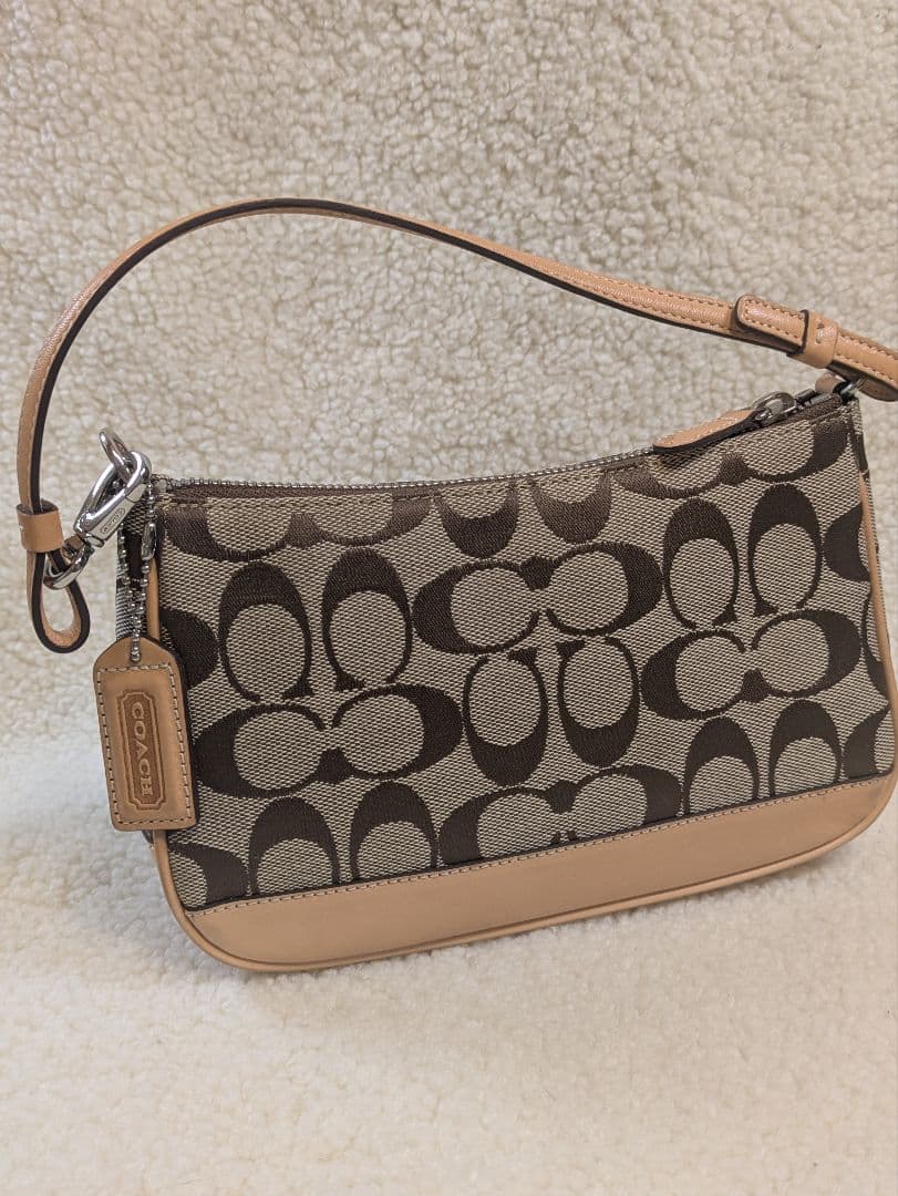 COACH シグネチャーハンドバッグ ブラウン/ベージュ