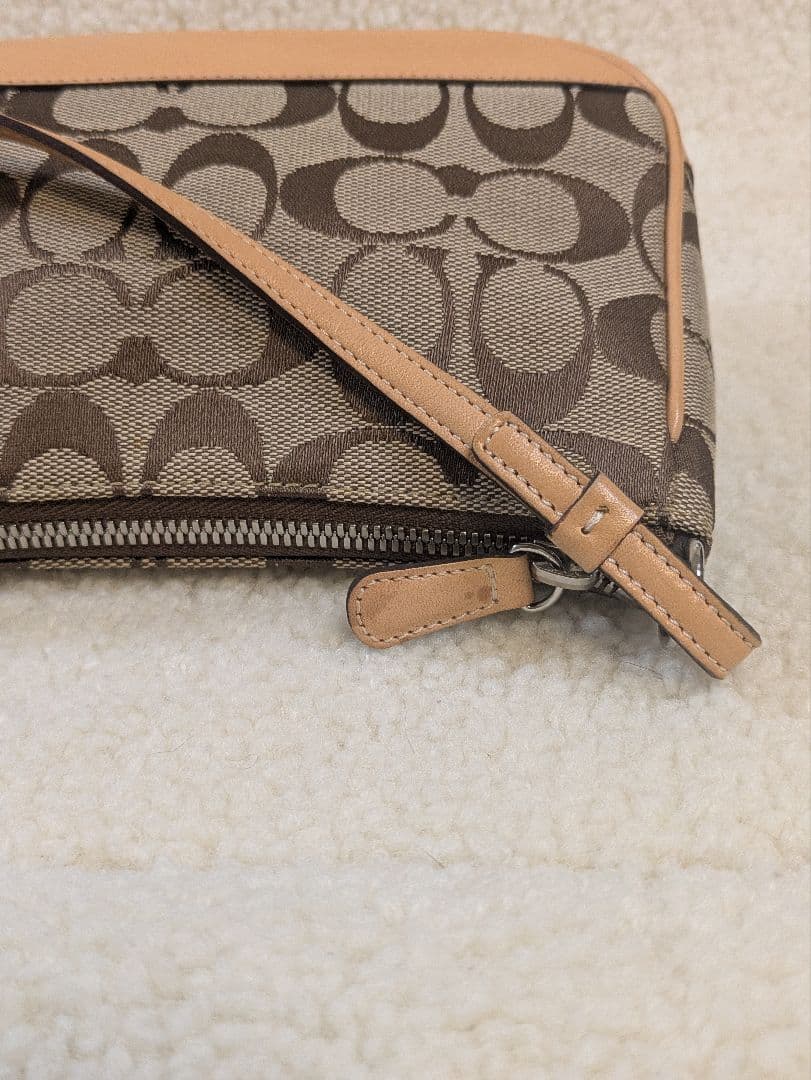 COACH シグネチャーハンドバッグ ブラウン/ベージュ