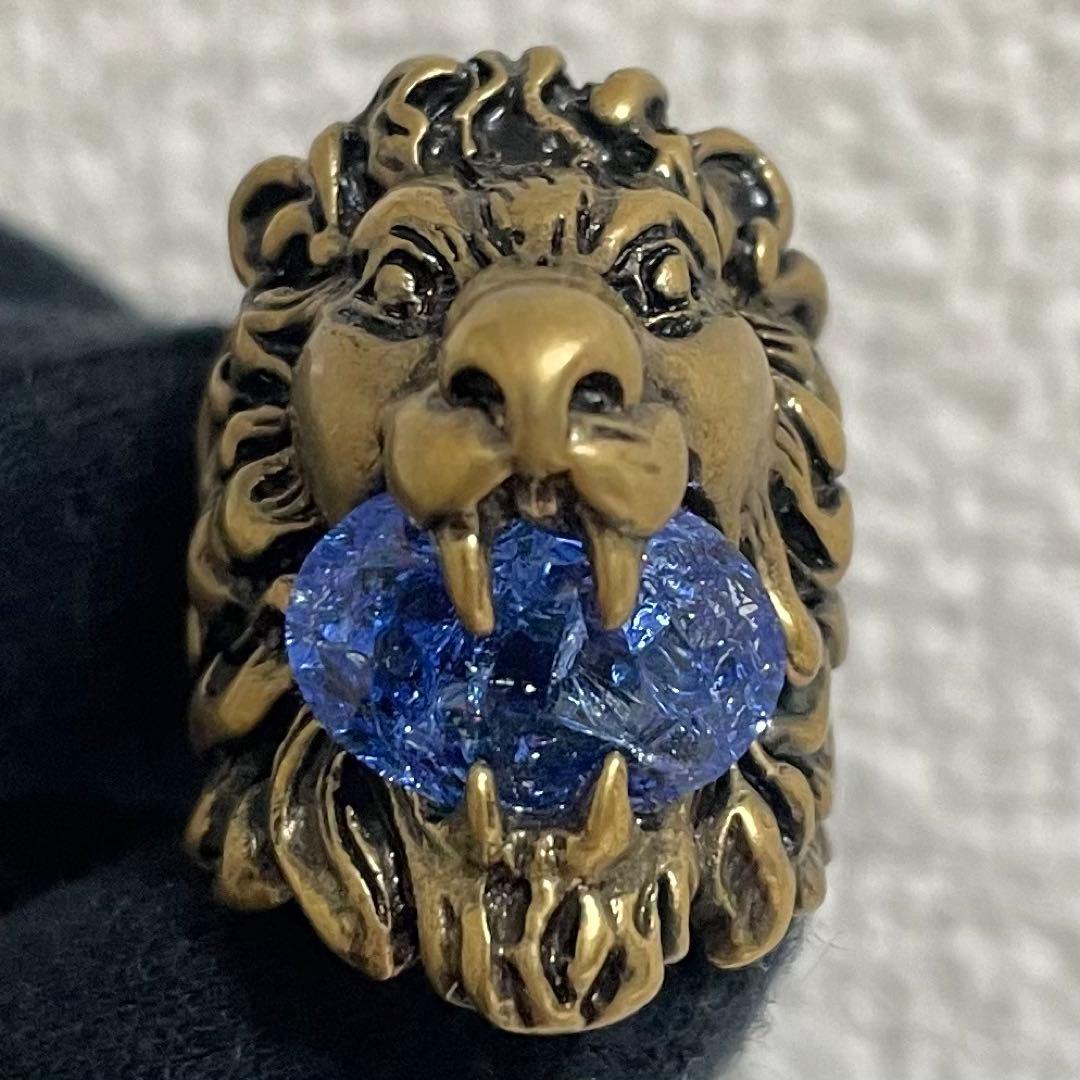 GUCCI グッチ リング 10号 ミケーレ期 ライオンヘッド ゴールド