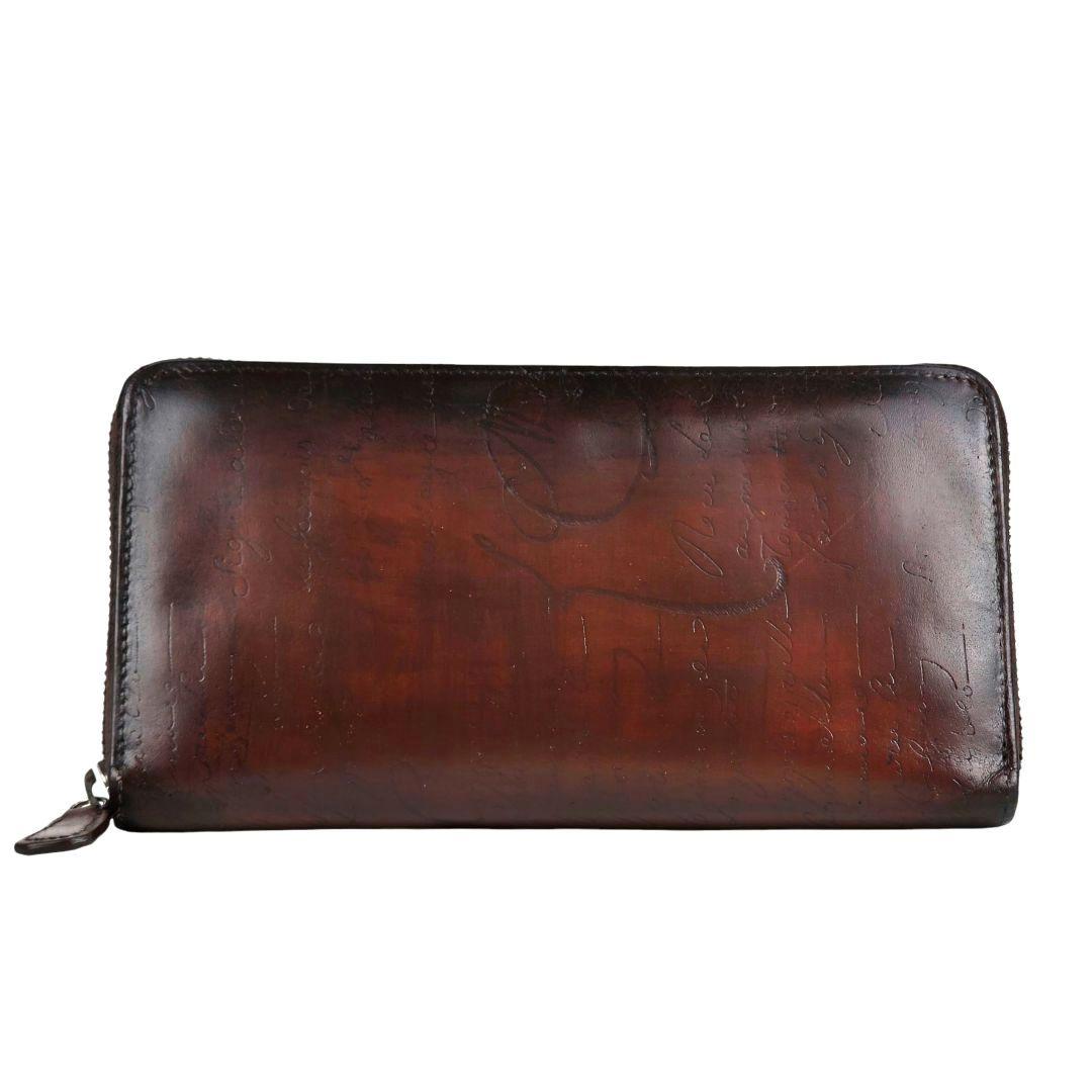 美品 ベルルッティ Berluti カリグラフィ ラウンドファスナー 長財布