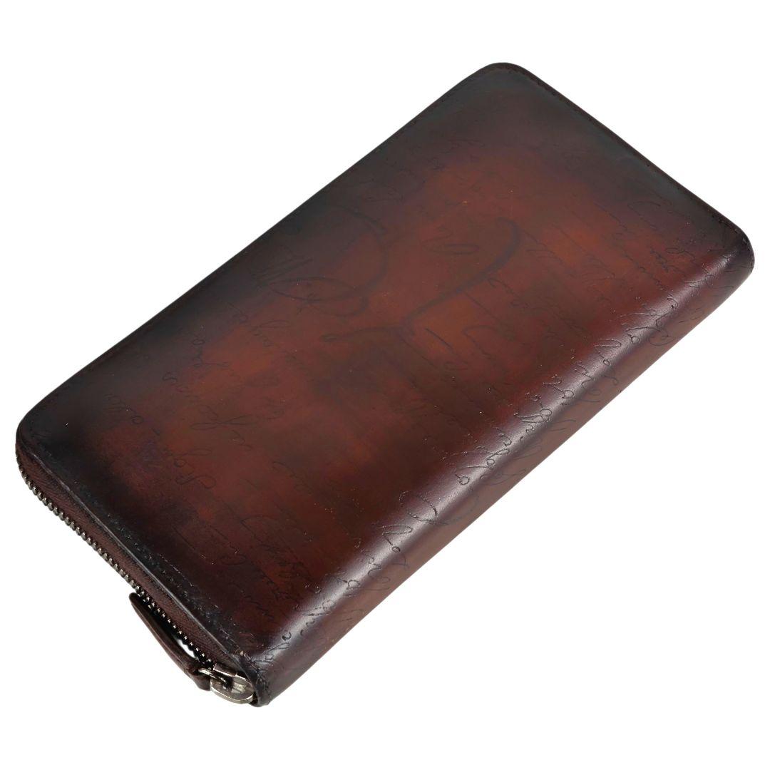 美品 ベルルッティ Berluti カリグラフィ ラウンドファスナー 長財布