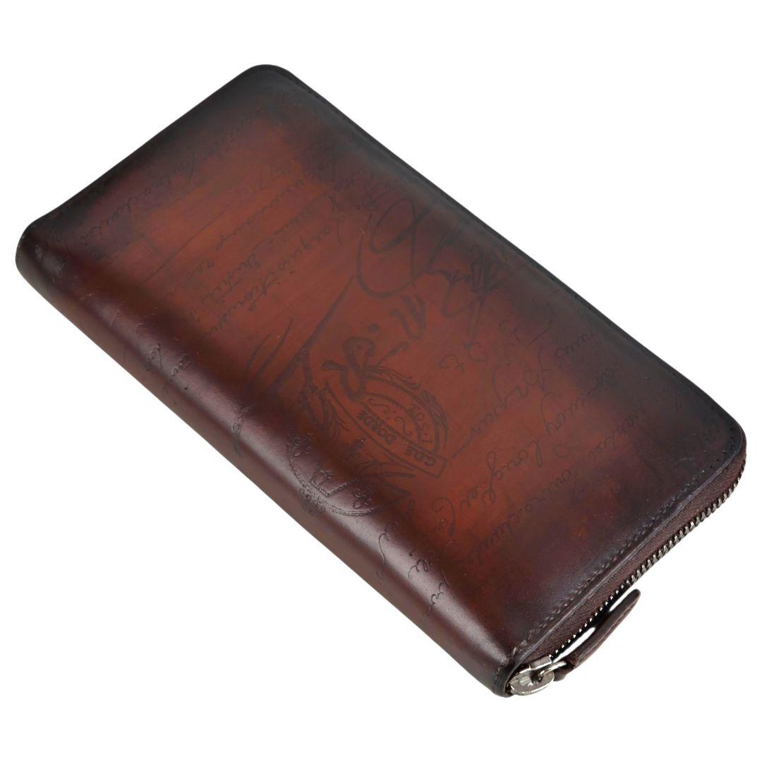 美品 ベルルッティ Berluti カリグラフィ ラウンドファスナー 長財布
