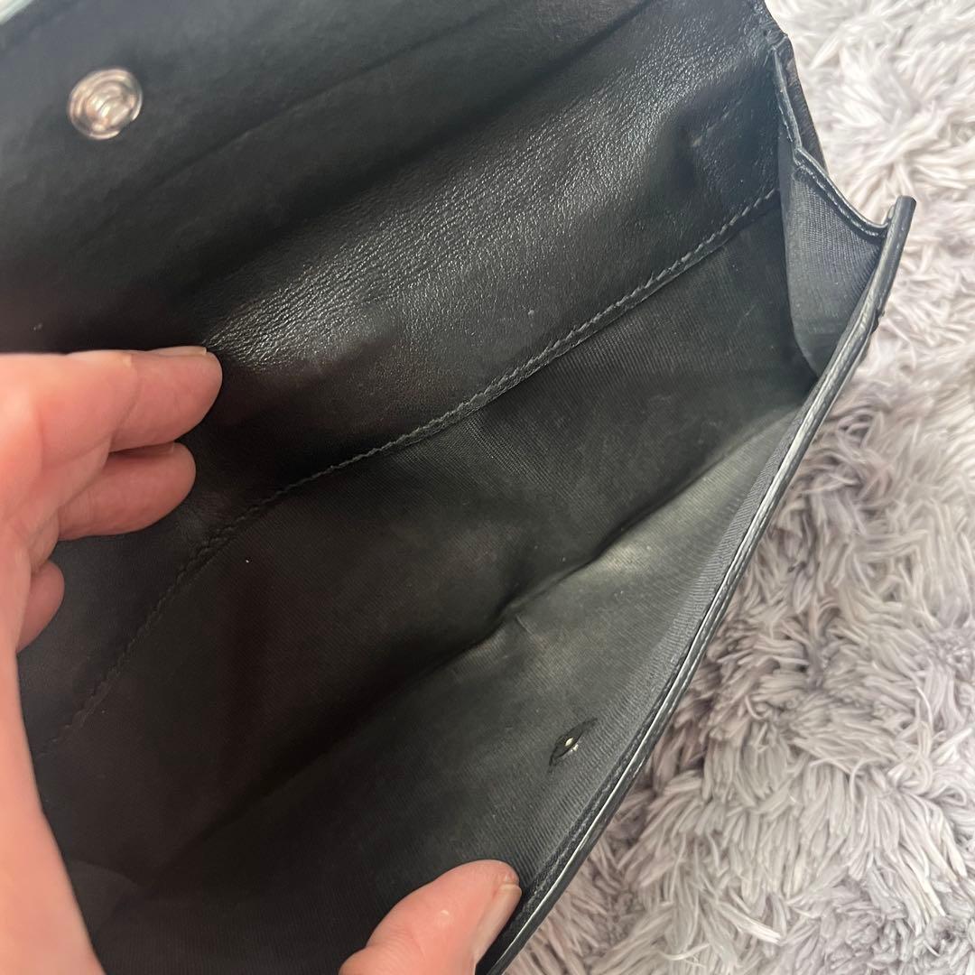 美品✨GUCCI ホースビット柄　レザー　Wホック ブラック　ロゴ金具　メンズ