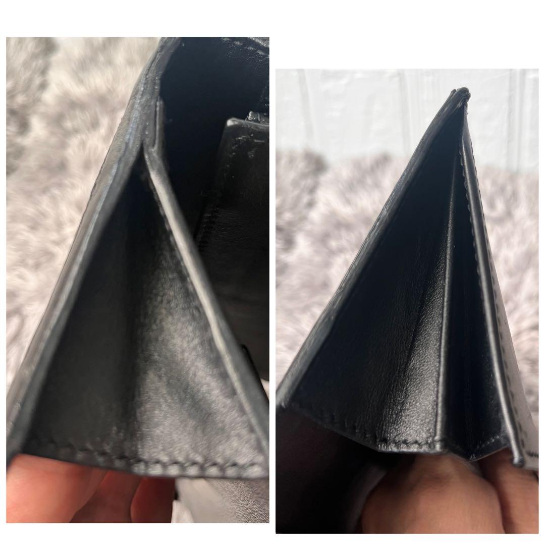 美品✨GUCCI ホースビット柄　レザー　Wホック ブラック　ロゴ金具　メンズ