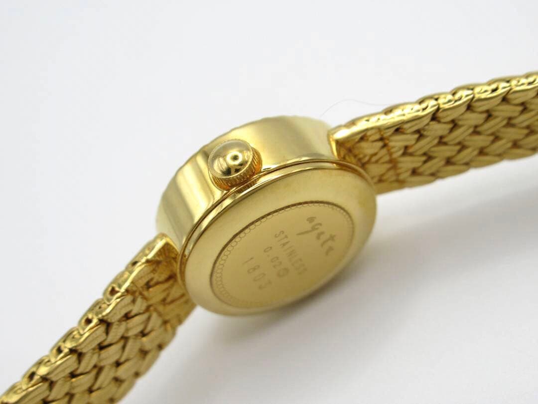 agete アガット ラウンドフェイスジュエリーウォッチ ゴールド 時計 ダイヤ