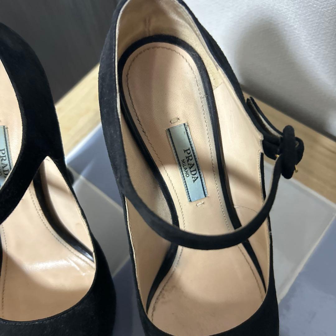 PRADA ブラックスエード　ハイヒール
