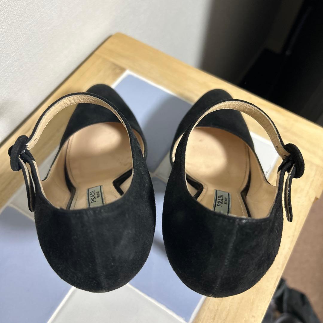 PRADA ブラックスエード　ハイヒール