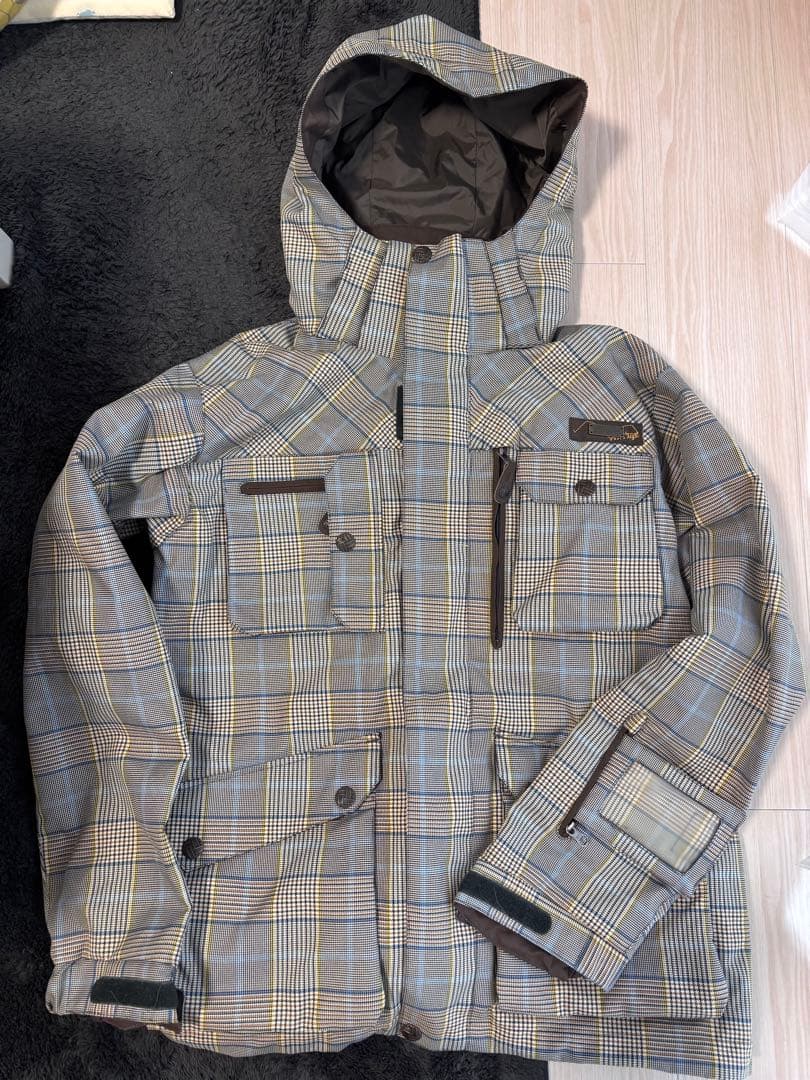 限定価格　キスマーク　スノーボードウェア チェック/ブラック　ゴーグルグローブ付