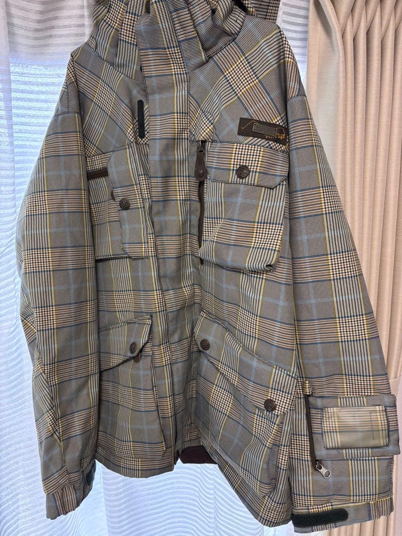 限定価格　キスマーク　スノーボードウェア チェック/ブラック　ゴーグルグローブ付