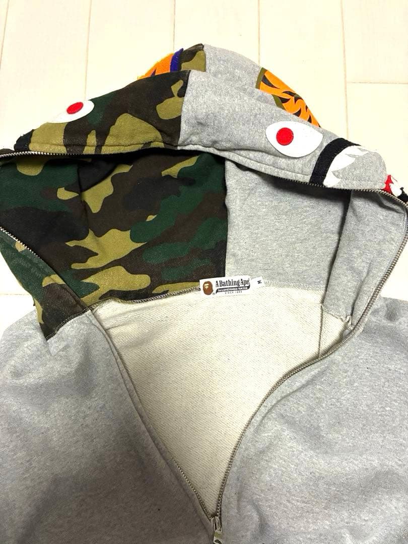 A Bathing Ape シャークフード パーカー グレー Mサイズ タグ付き
