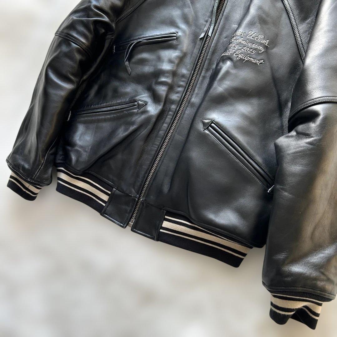 【希少2XL】アヴィレックス　50周年　バーシティジャケット レザージャケット