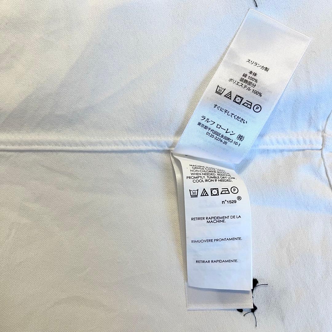 【超レア★未使用に近い】ラルフローレンスカル刺繍ボタンダウンシャツ★ホワイト白L