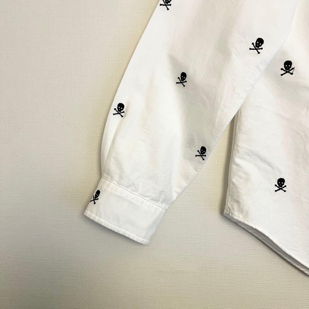 【超レア★未使用に近い】ラルフローレンスカル刺繍ボタンダウンシャツ★ホワイト白L