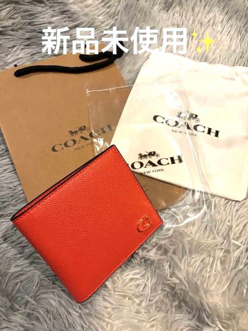 マ*ン様 【新品】COACH 二つ折り財布 サーモンピンク