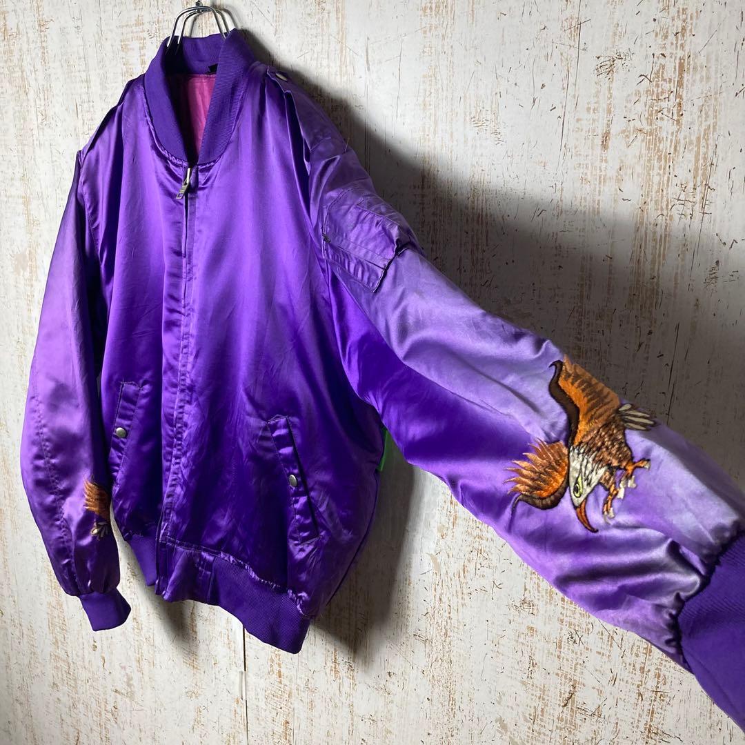 90s韓国製ビンテージ スカジャン MA1 L-2イーグルジャパン アメリカ古着