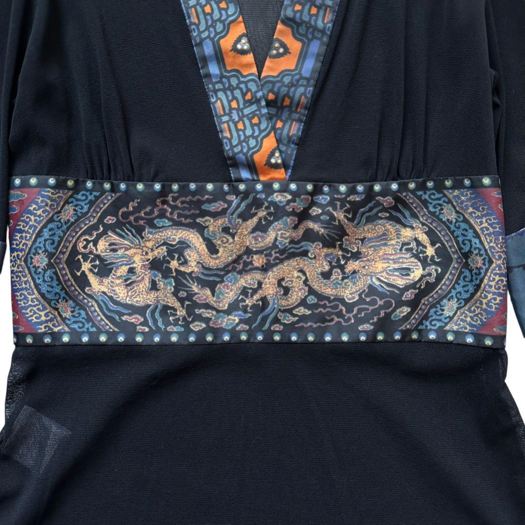 VIVIENNE TAM パワーネットトップス フレア袖 透け感 ドラゴン 龍