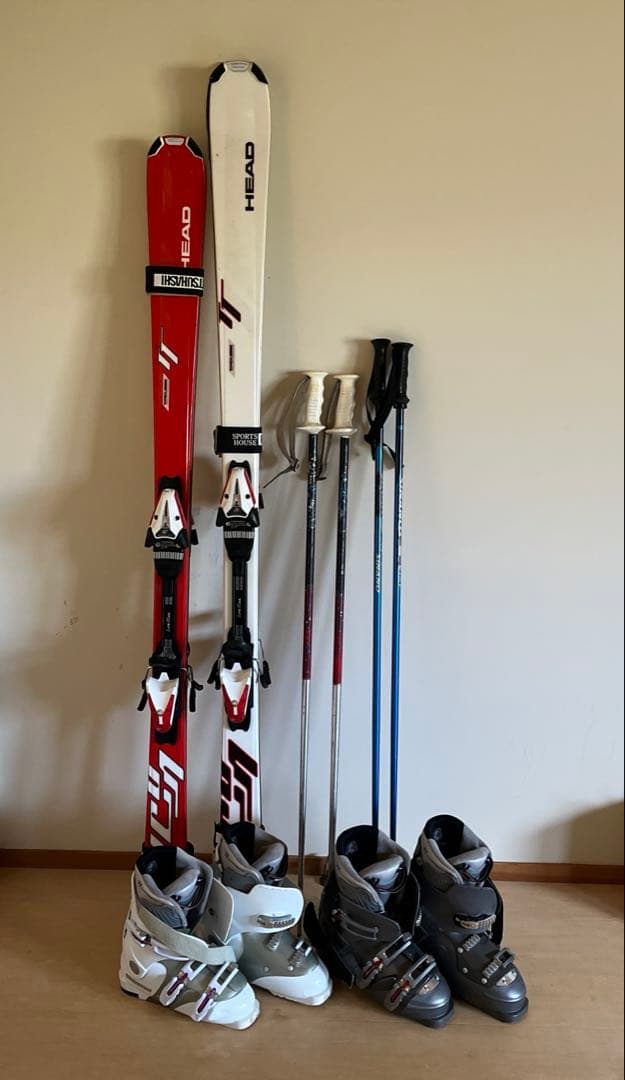 スキー板　スキー靴　ストック　6点セット