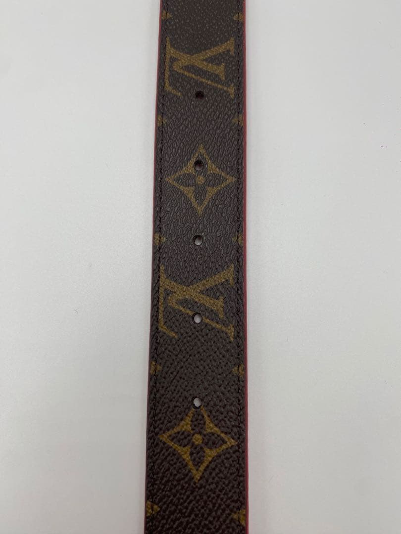 ルイヴィトン　ベルト　サンチュール　イニシャル　M9498　モノグラムLVレッド
