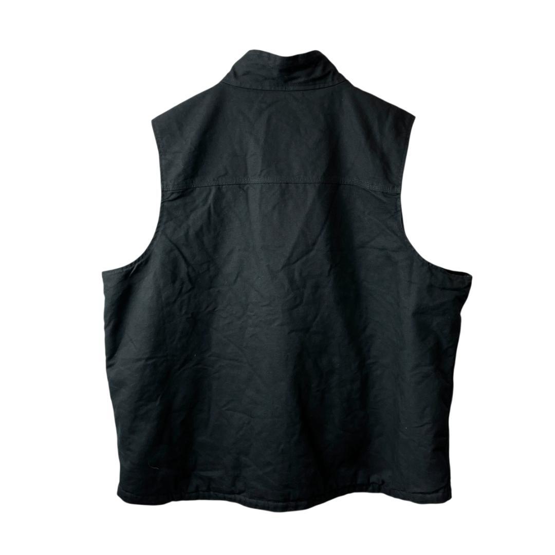 古着 カーハート ボア裏地 ダックベスト 黒 ブラック 超ビッグサイズ 3XL