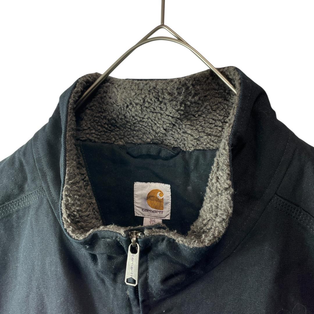 古着 カーハート ボア裏地 ダックベスト 黒 ブラック 超ビッグサイズ 3XL