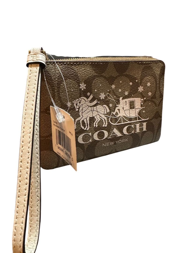 『新品』COACH ブラウン ポーチ 馬車デザイン