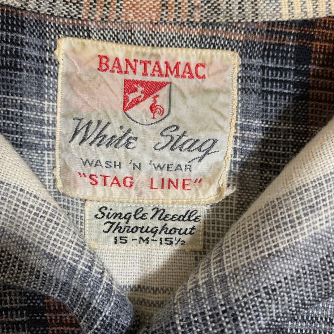 希少 50s WhiteStag オンブレ シャドーチェックシャツ 茶黒 M