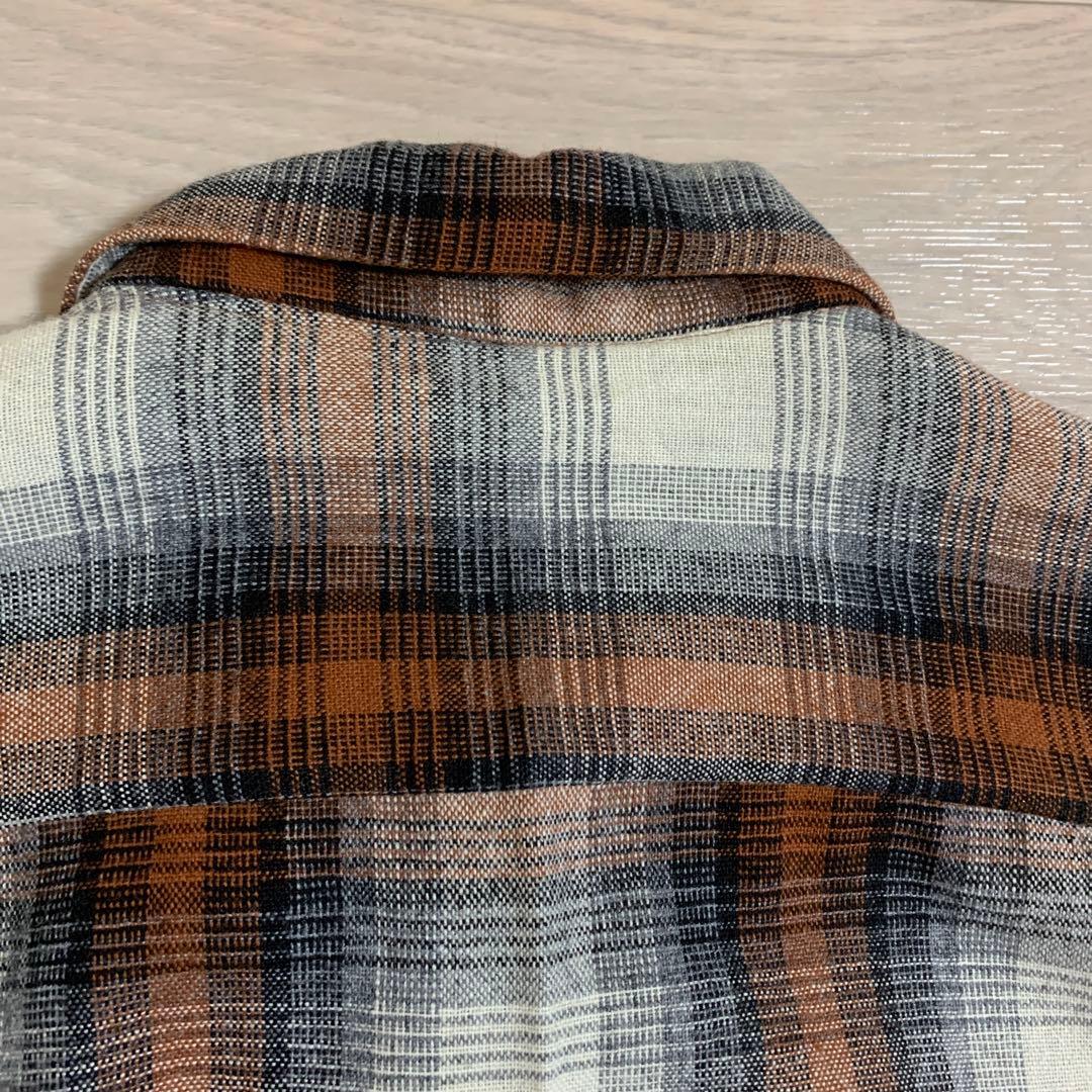 希少 50s WhiteStag オンブレ シャドーチェックシャツ 茶黒 M