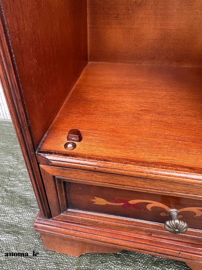 【サイドチェスト】イタリア　木製　象嵌細工　収納　引出　花台　飾り台　インテリア