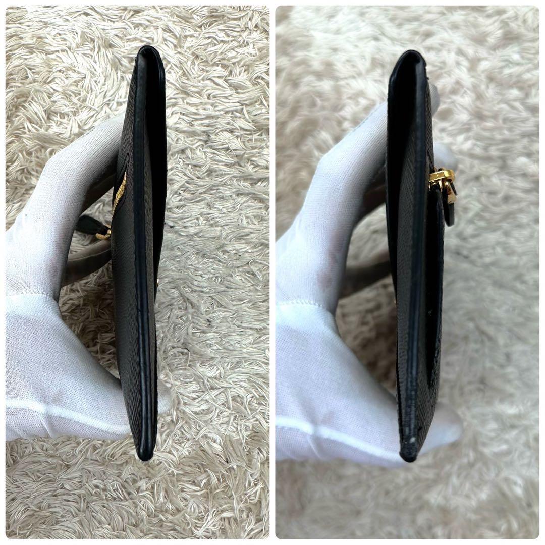 【未使用級】プラダ 長財布 フラップ サフィアーノ ゴールドロゴ レター