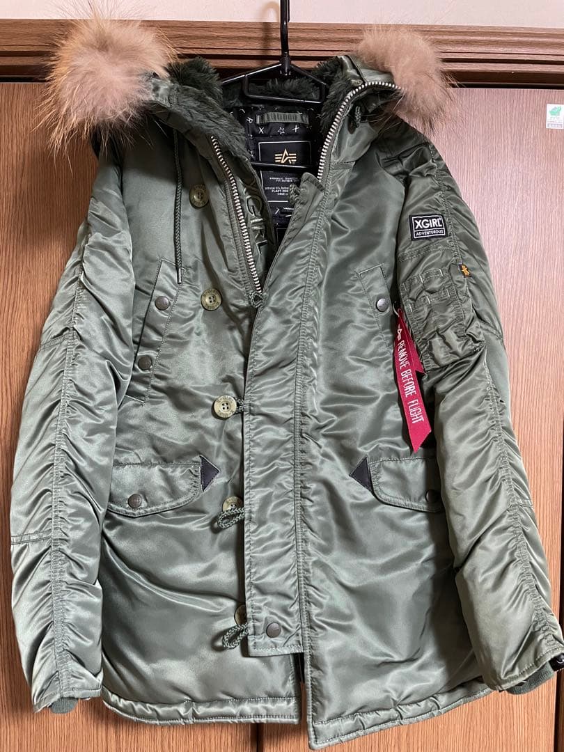 美品　ミリタリージャケット M オリーブ　X-girl×ALPHA N3-B