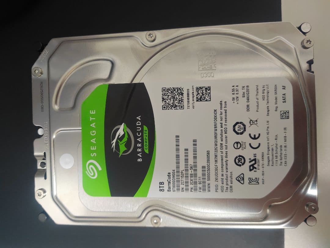 ほぼ新品 0時間 hdd Seagate 8tb