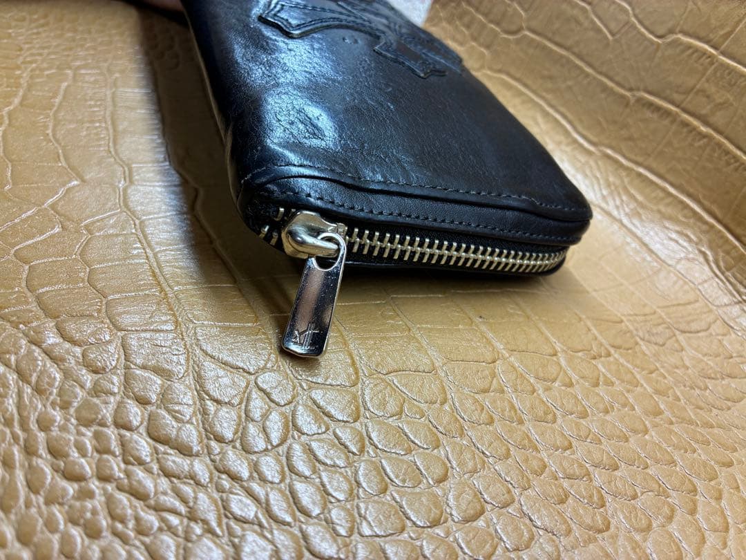 正規品 クロムハーツ財布 3セメタリー ダガー無し スライダー新品交換済み