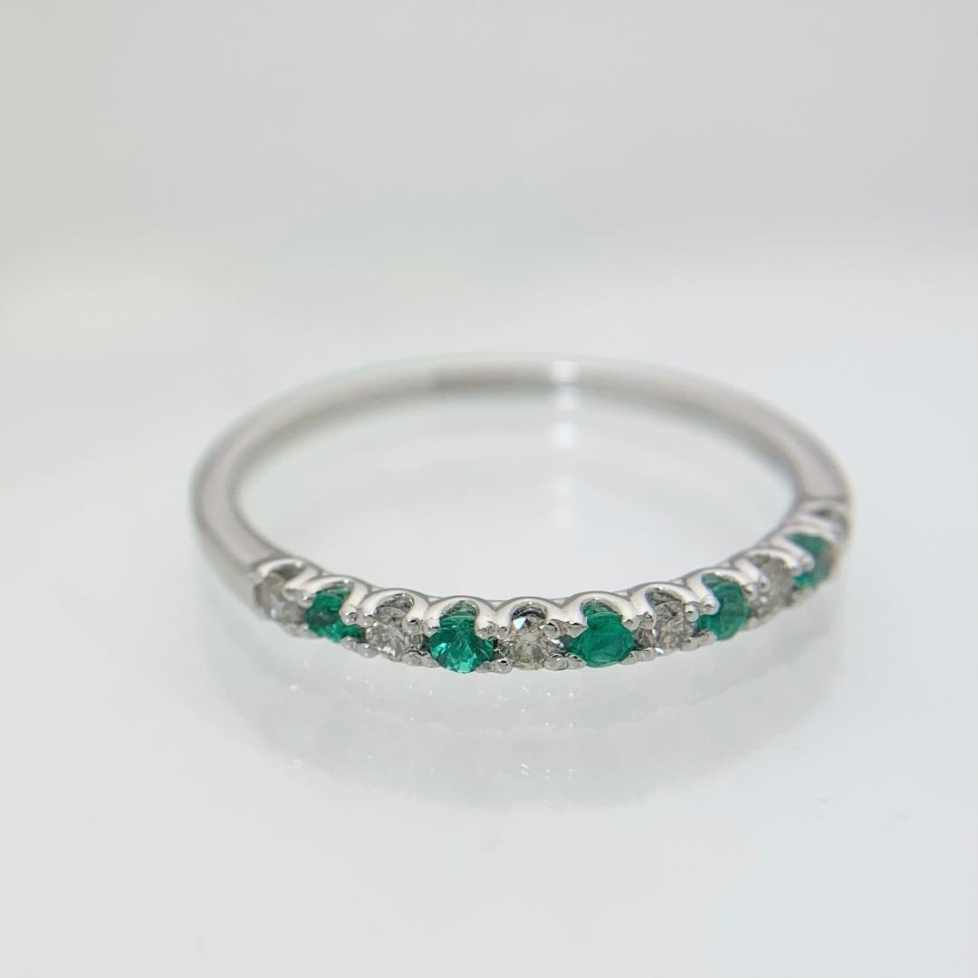 新品 エメラルド ダイヤモンド リング 0.08ct プラチナ