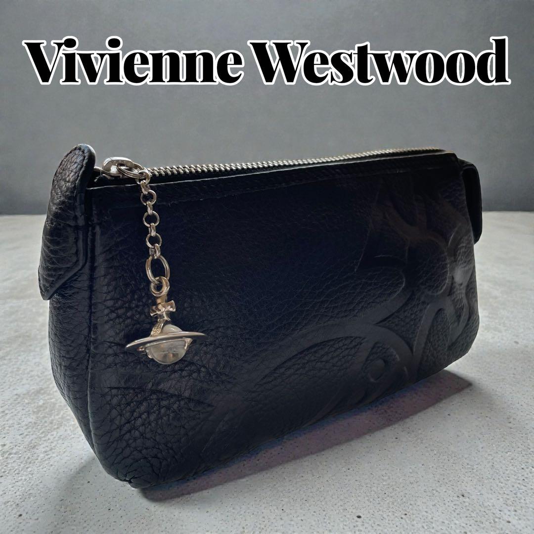 美品 ヴィヴィアンウエストウッド レザー ポーチ オーブ 廃盤モデル