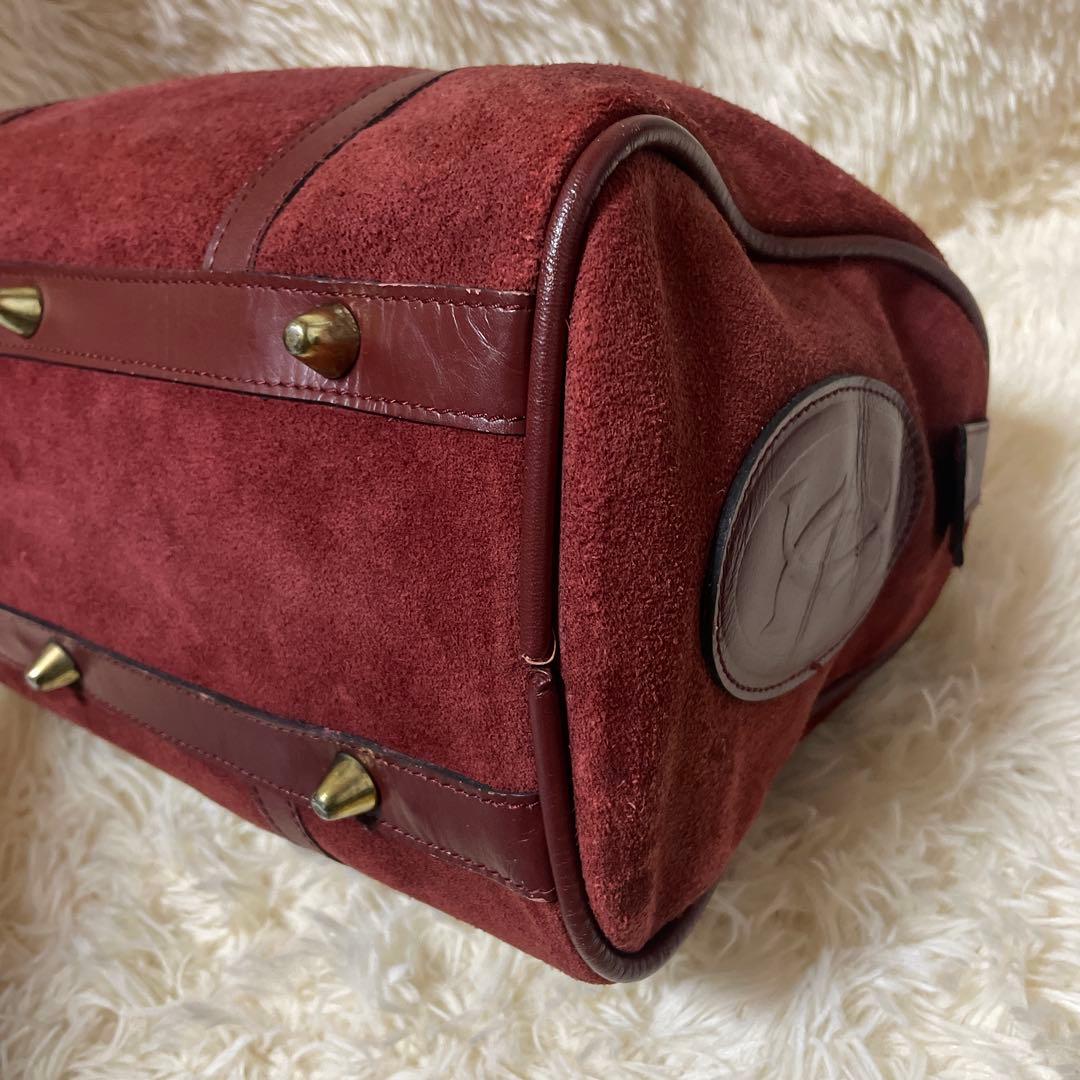 Cartier カルティエ マストライン ボストンバッグ スエード ボルドー