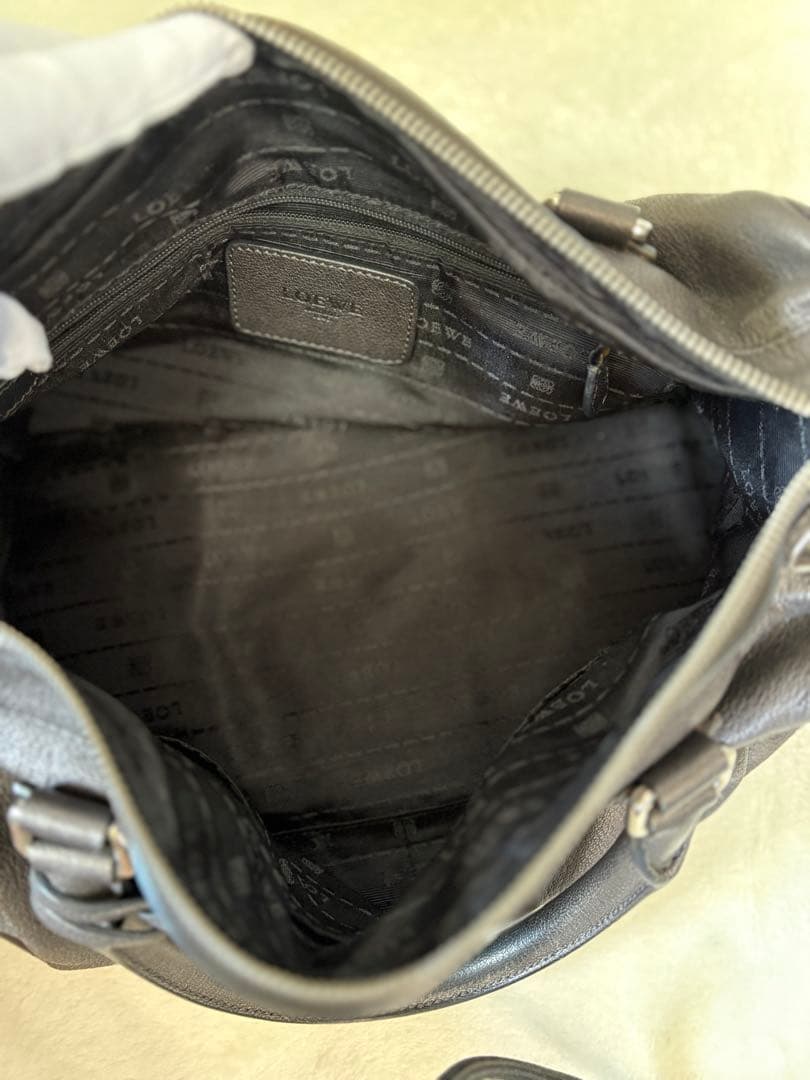 ★美品 LOEWE ロエベ ミニボストン アナグラム アメ レザー 本革