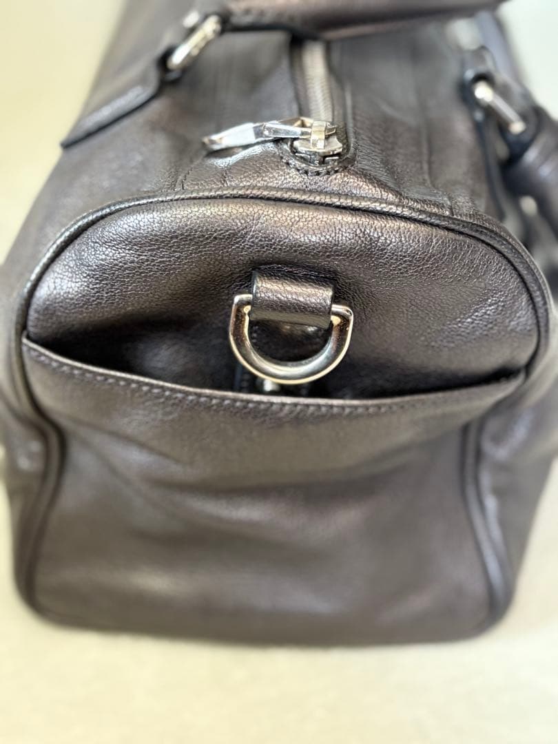 ★美品 LOEWE ロエベ ミニボストン アナグラム アメ レザー 本革