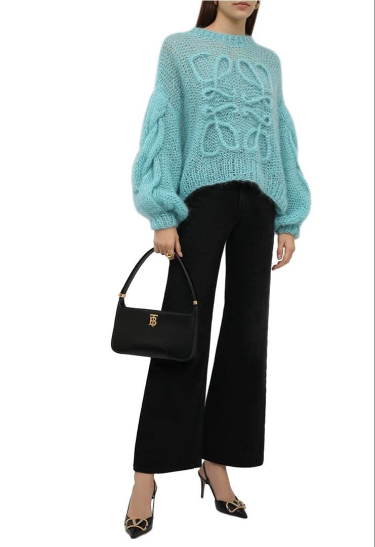 人気完売ロエベア　ナグラムニット　セーターモヘア　ターコイズ