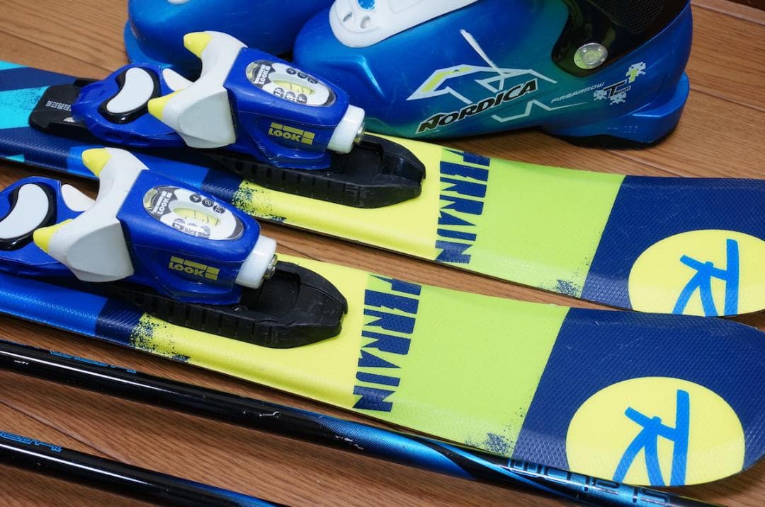 メンテ済 80cm 靴19cm ROSSIGNOL スキーセット