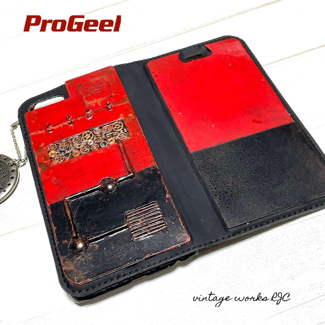 スチームパンクスペースギアRBさび塗装強化iPhone7.8. SE2手帳型