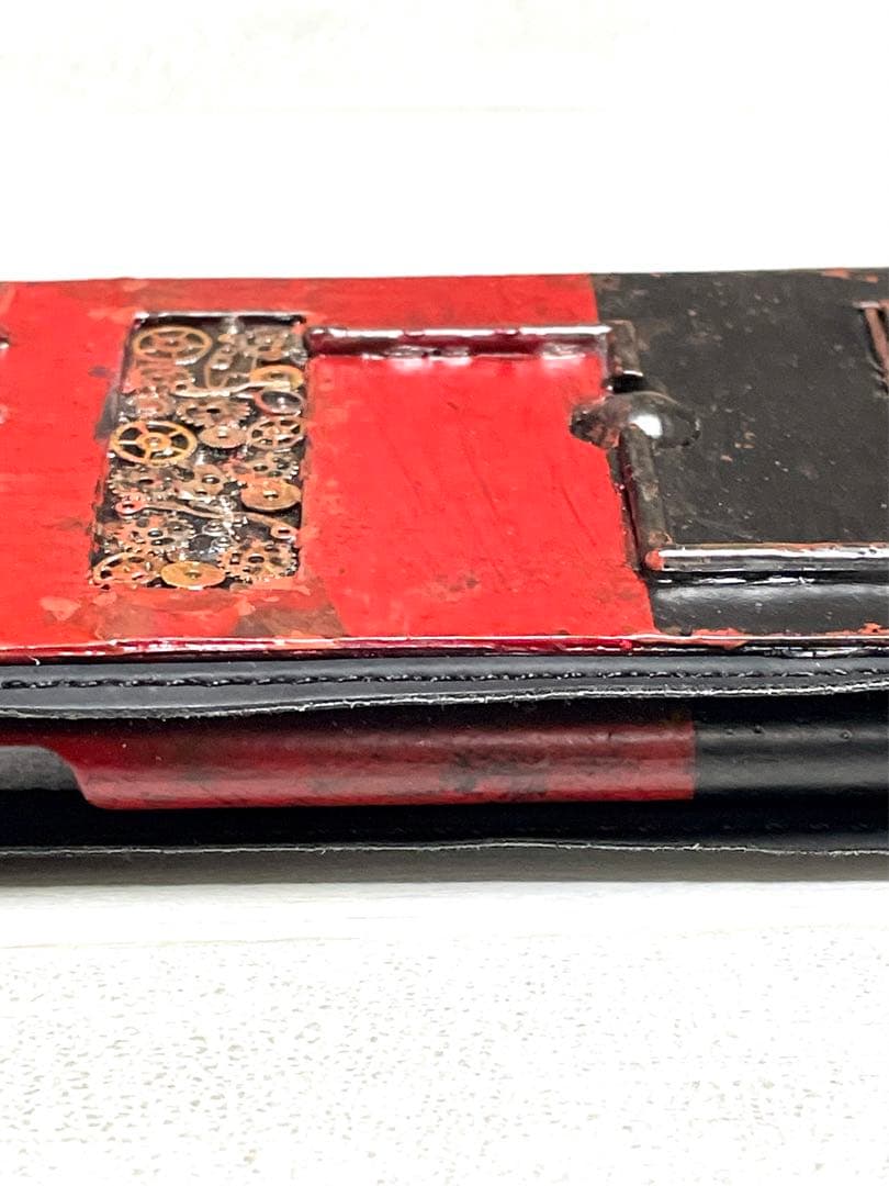 スチームパンクスペースギアRBさび塗装強化iPhone7.8. SE2手帳型