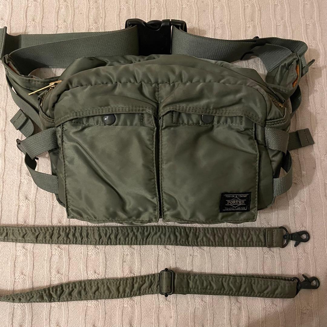 【美品✨】PORTER TANKER ショルダーバッグ セージグリーン 2way