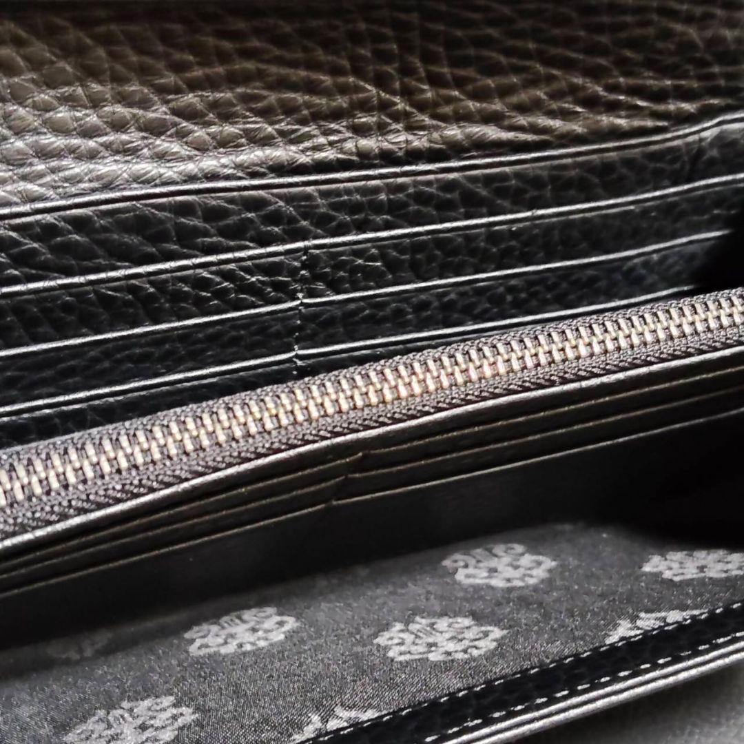 クロス十字クロスパッチロングウォレット長財布（ブラック）