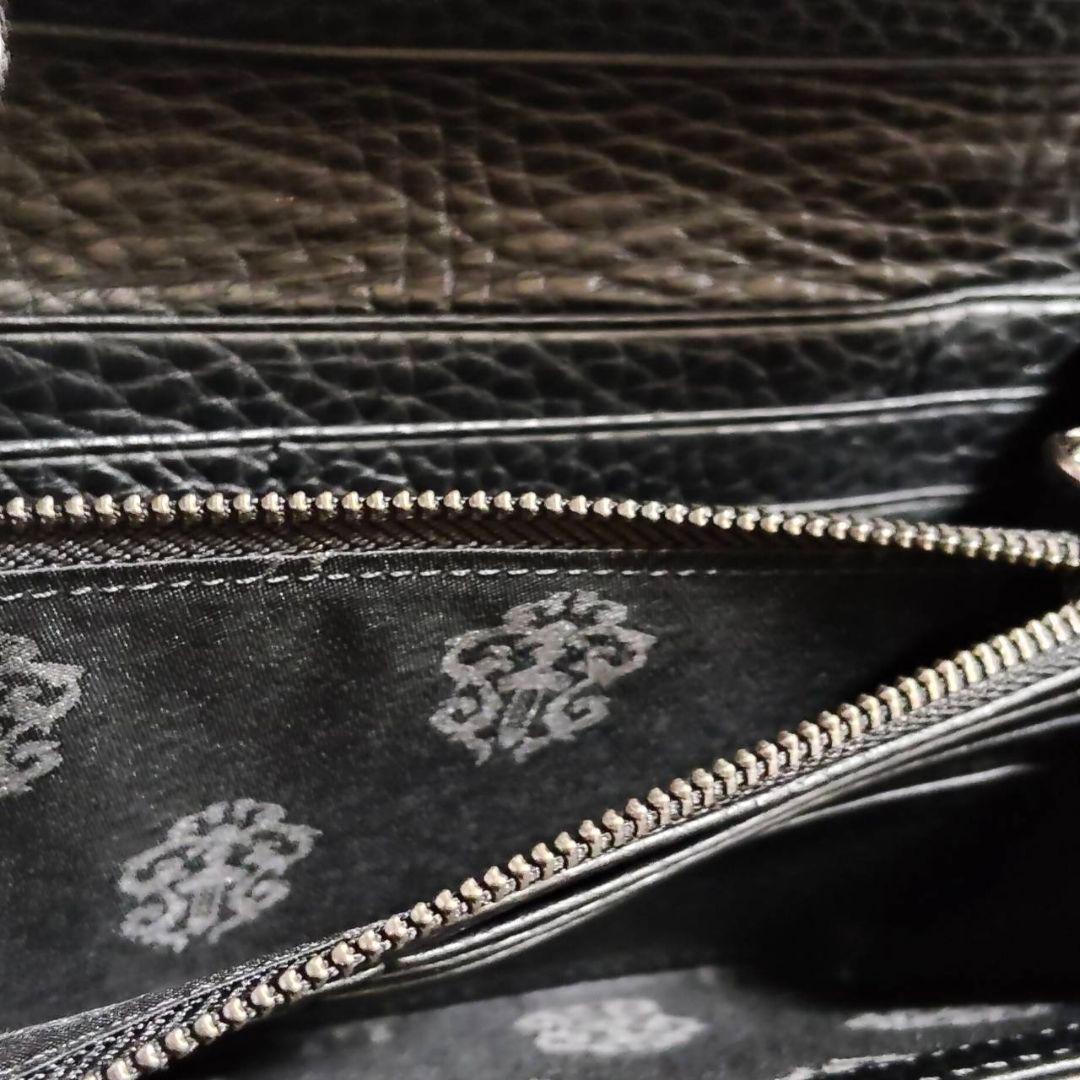 クロス十字クロスパッチロングウォレット長財布（ブラック）