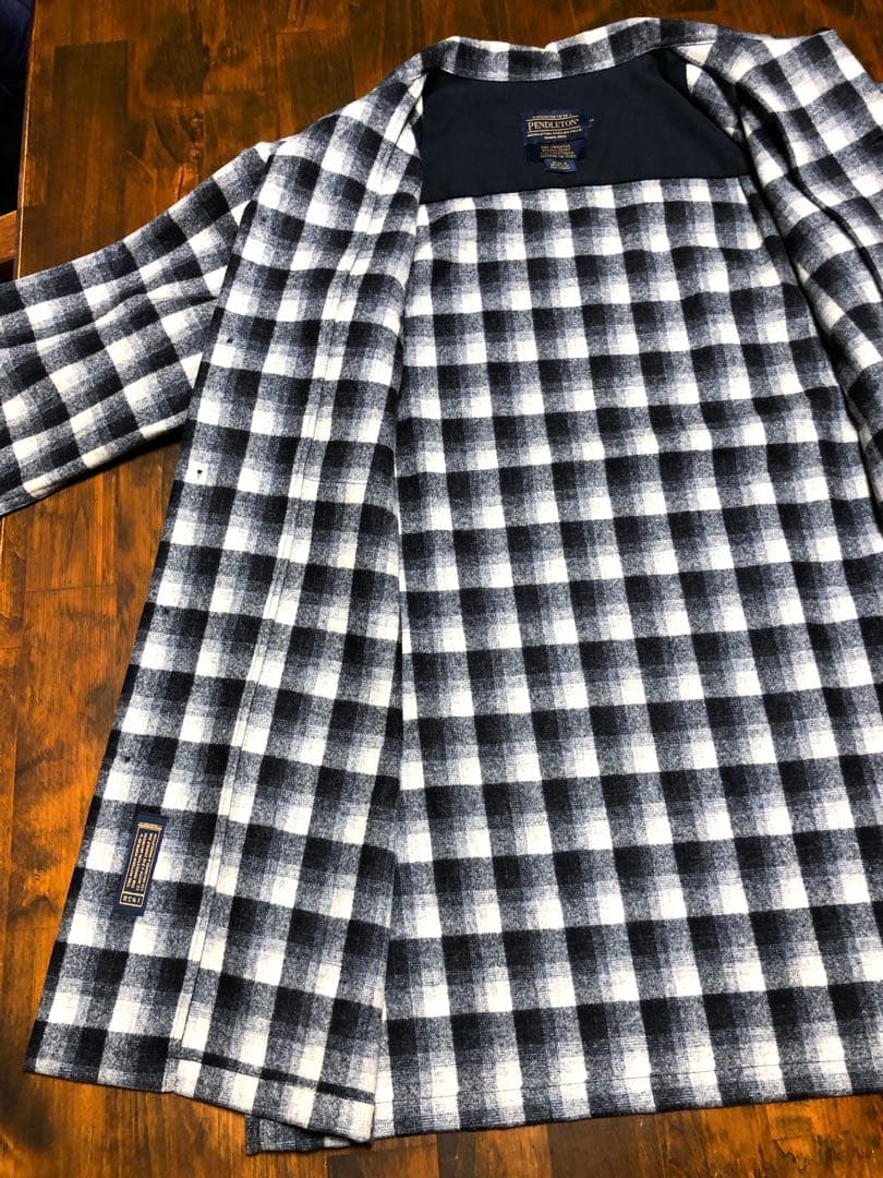 PENDLETON　オンブレチェック　ボードシャツ　USA　デッドストック　白黒