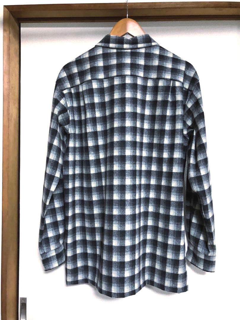 PENDLETON　オンブレチェック　ボードシャツ　USA　デッドストック　白黒
